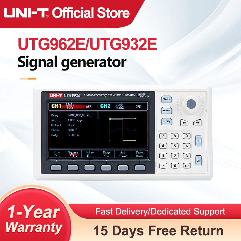 UNI-T UTG932E UTG962E Функция  – обзор и цена Dual Channel Arbitrary Waveform Function Generator 60Mhz